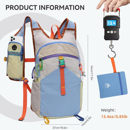 15L Small Hiking Backpack Travel Daypack Colorful Lightweight Packable Foldable Casual Backpack for Women Men