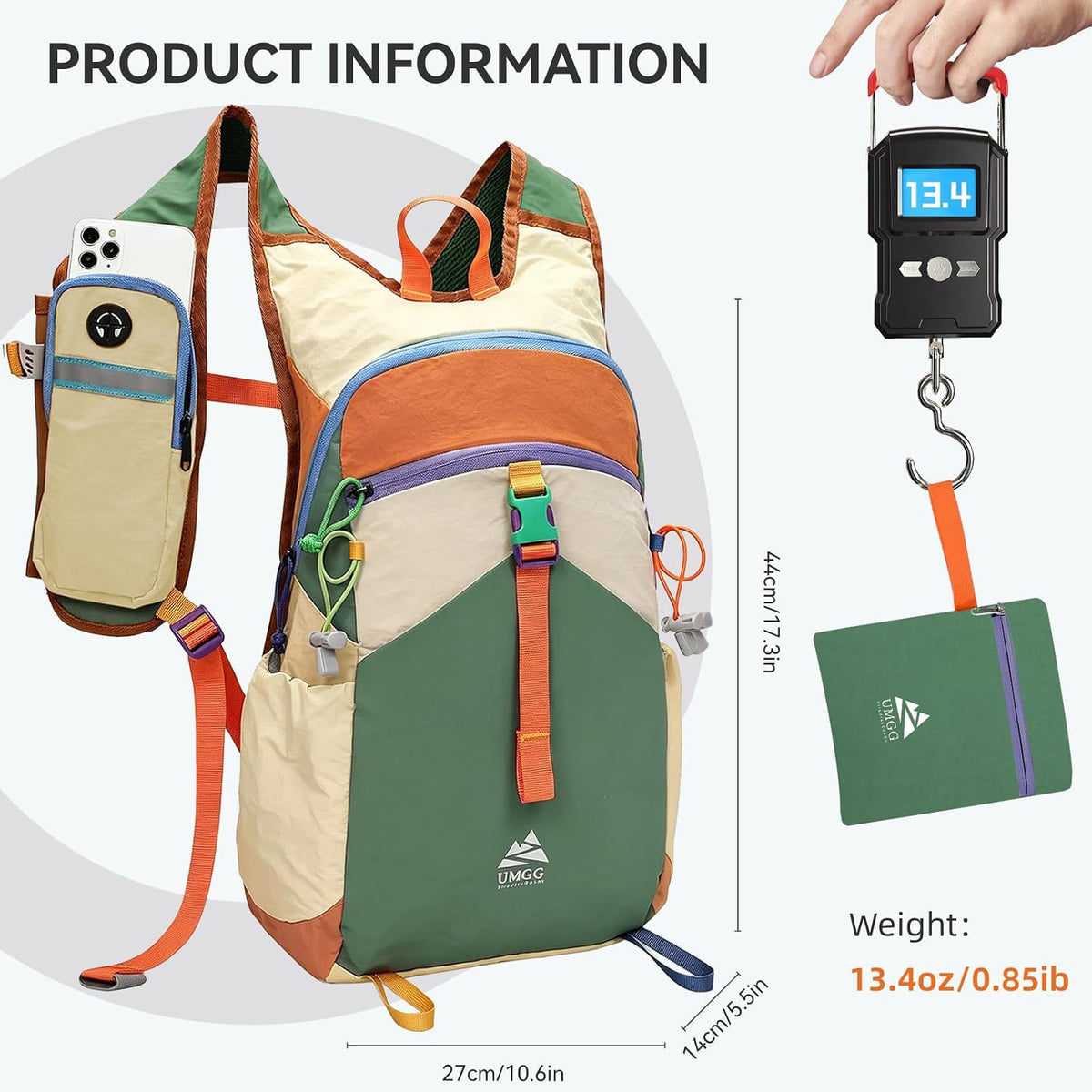 15L Small Hiking Backpack Travel Daypack Colorful Lightweight Packable Foldable Casual Backpack for Women Men