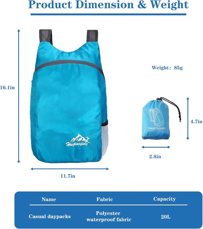 Ultra Lightweight Travel Foldable Backpack,Water Resistant Reusable Hiking Daypack for Camping Outdoor for Women&Men