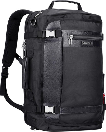 Travel Backpack for Men 40L Carry-on Luggage Bag USB Charging Port | Nylon Laptop Backpack Multi-pocket Fits 17 Inch, TSA Friendly Flight Approved, For Business Trip, Vacation, B686 Silvery Grey