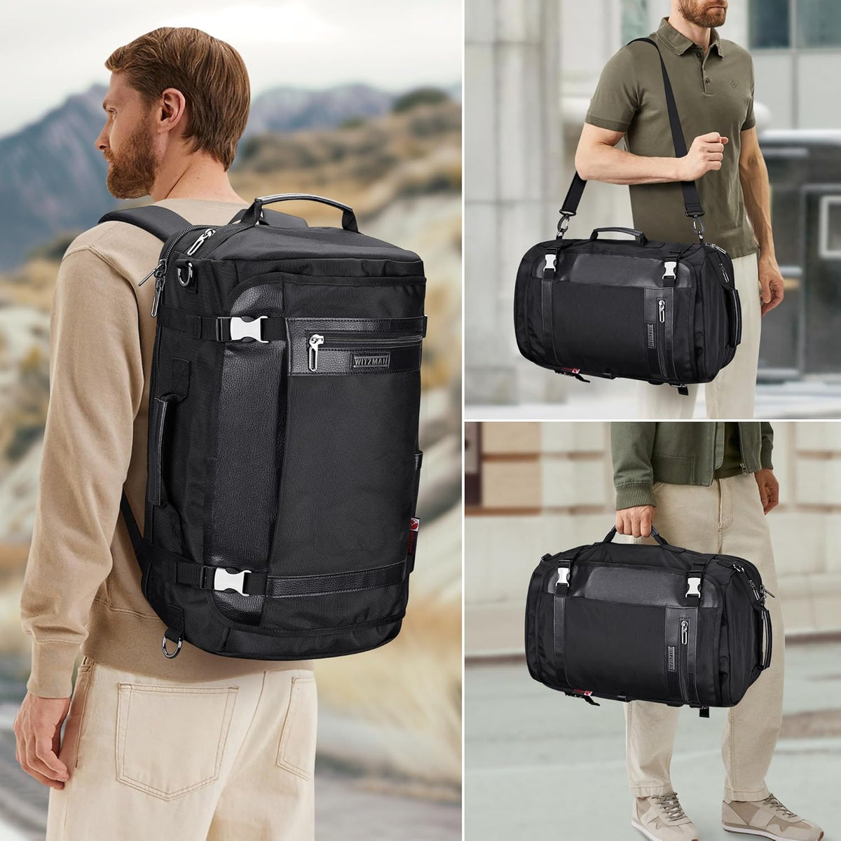 Travel Backpack for Men 40L Carry-on Luggage Bag USB Charging Port | Nylon Laptop Backpack Multi-pocket Fits 17 Inch, TSA Friendly Flight Approved, For Business Trip, Vacation, B686 Silvery Grey