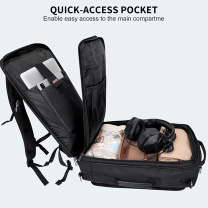 Travel Backpack for Men 40L Carry-on Luggage Bag USB Charging Port | Nylon Laptop Backpack Multi-pocket Fits 17 Inch, TSA Friendly Flight Approved, For Business Trip, Vacation, B686 Silvery Grey