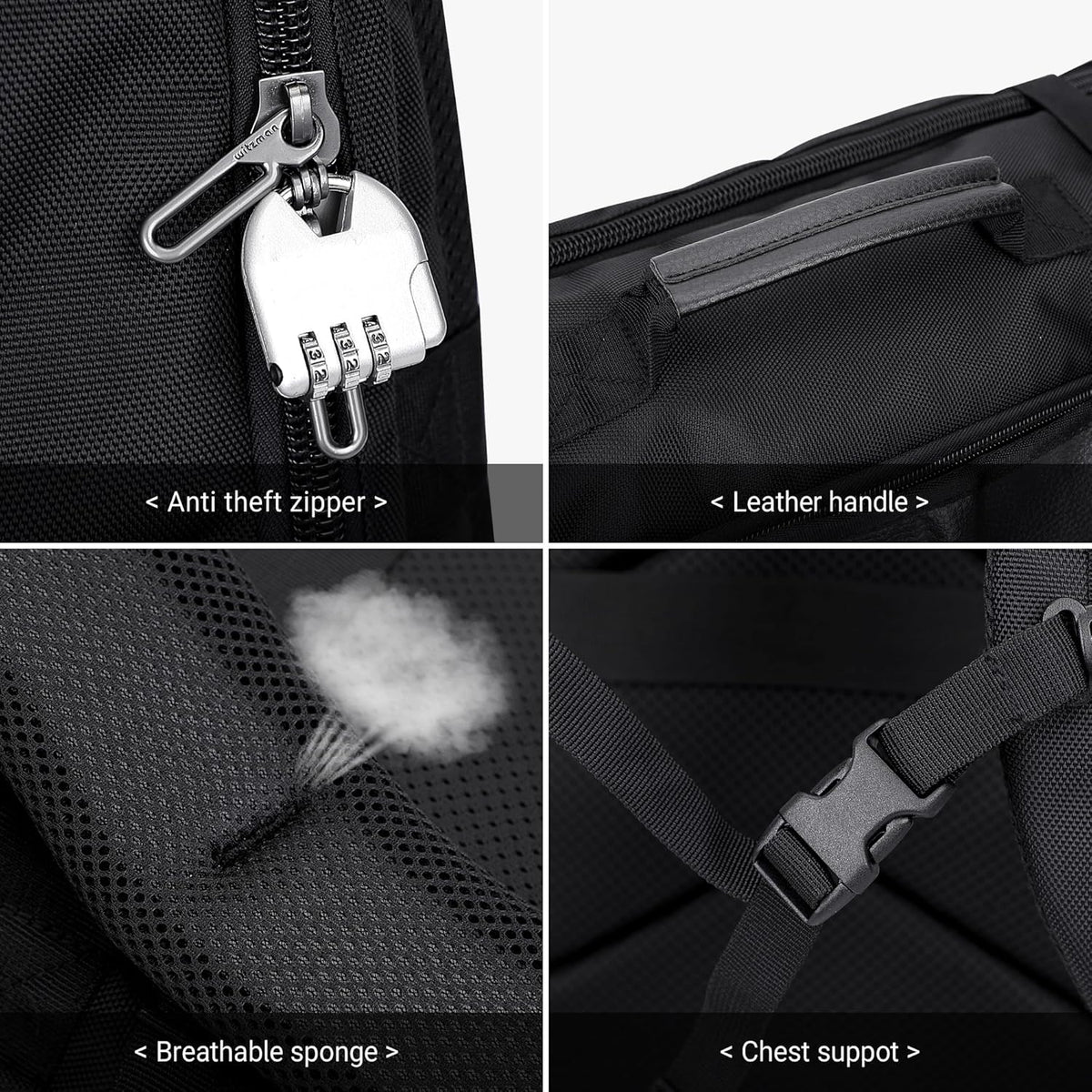 Travel Backpack for Men 40L Carry-on Luggage Bag USB Charging Port | Nylon Laptop Backpack Multi-pocket Fits 17 Inch, TSA Friendly Flight Approved, For Business Trip, Vacation, B686 Silvery Grey