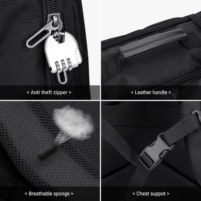 Travel Backpack for Men 40L Carry-on Luggage Bag USB Charging Port | Nylon Laptop Backpack Multi-pocket Fits 17 Inch, TSA Friendly Flight Approved, For Business Trip, Vacation, B686 Silvery Grey
