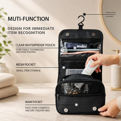 Large Hanging Toiletry Bag with Magnetic Snap Closure Waterproof Travel Durable Hanging Travel Toiletry Bag with Hook Hanging Toiletry Bags for Travel Size Toiletries