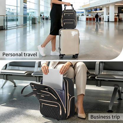 Underseat Carry On Luggage with Wheels, 17inch Lightweight Overnight Soft Sided Personal Luggage Bag Carry-On Suitcase for Short Trip Travel Business, Black
