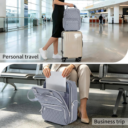 Underseat Carry On Luggage with Wheels, 17inch Lightweight Overnight Soft Sided Personal Luggage Bag Carry-On Suitcase for Short Trip Travel Business, Black