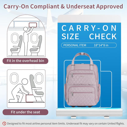 Underseat Carry On Luggage with Wheels, 17inch Lightweight Overnight Soft Sided Personal Luggage Bag Carry-On Suitcase for Short Trip Travel Business, Black