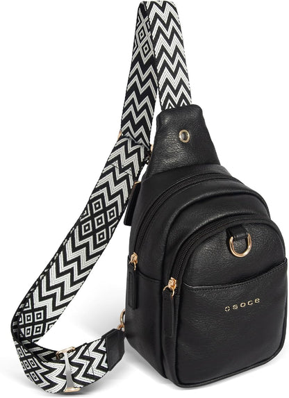 Crossbody Bags for Women Sling Bag Anti Theft PU Leather Travel Chest Purse Small Adjustable Strap Fits Large Phone