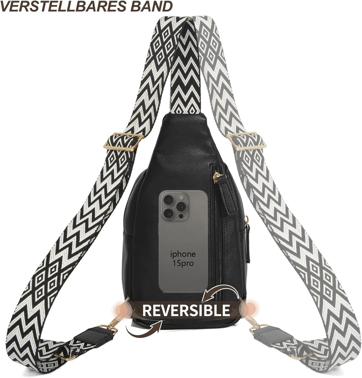 Crossbody Bags for Women Sling Bag Anti Theft PU Leather Travel Chest Purse Small Adjustable Strap Fits Large Phone