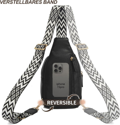 Crossbody Bags for Women Sling Bag Anti Theft PU Leather Travel Chest Purse Small Adjustable Strap Fits Large Phone