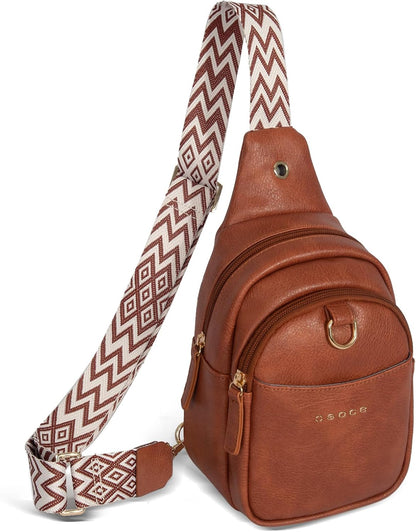Crossbody Bags for Women Sling Bag Anti Theft PU Leather Travel Chest Purse Small Adjustable Strap Fits Large Phone