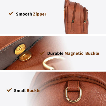 Crossbody Bags for Women Sling Bag Anti Theft PU Leather Travel Chest Purse Small Adjustable Strap Fits Large Phone