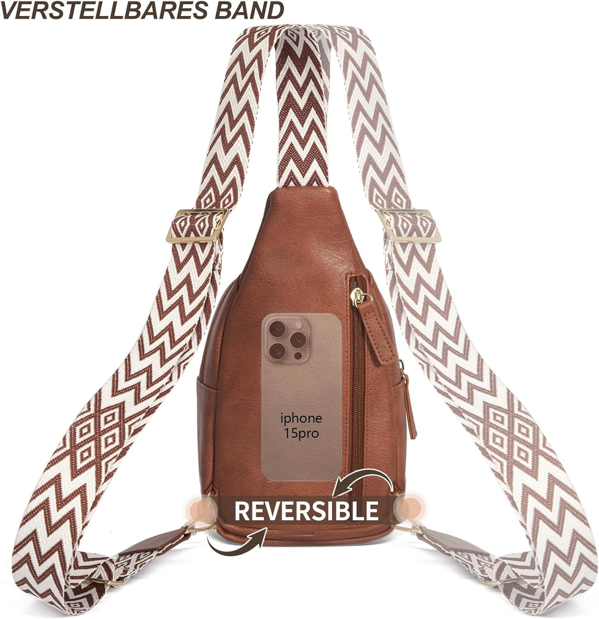 Crossbody Bags for Women Sling Bag Anti Theft PU Leather Travel Chest Purse Small Adjustable Strap Fits Large Phone