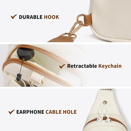 Crossbody Bags for Women Sling Bag Anti Theft PU Leather Travel Chest Purse Small Adjustable Strap Fits Large Phone