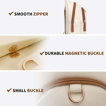 Crossbody Bags for Women Sling Bag Anti Theft PU Leather Travel Chest Purse Small Adjustable Strap Fits Large Phone