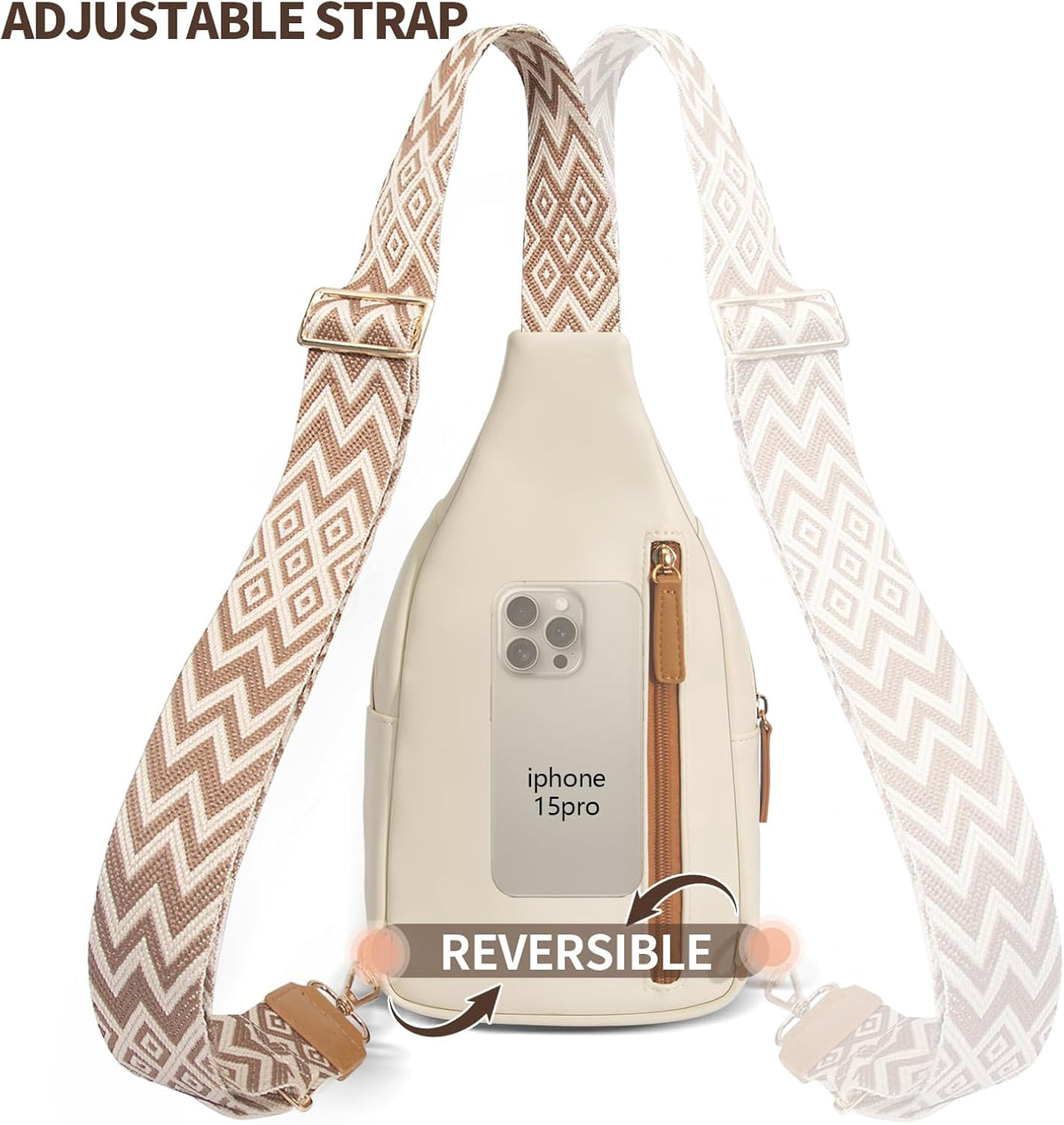 Crossbody Bags for Women Sling Bag Anti Theft PU Leather Travel Chest Purse Small Adjustable Strap Fits Large Phone
