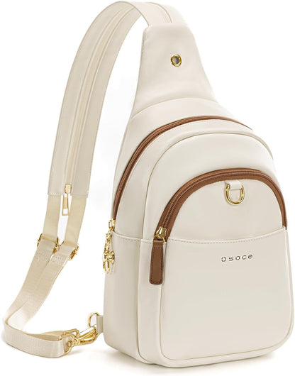 Crossbody Bags for Women Sling Bag Anti Theft PU Leather Travel Chest Purse Small Adjustable Strap Fits Large Phone