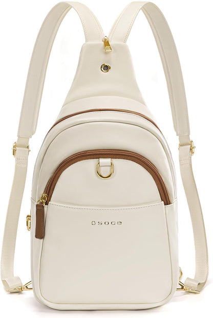 Crossbody Bags for Women Sling Bag Anti Theft PU Leather Travel Chest Purse Small Adjustable Strap Fits Large Phone