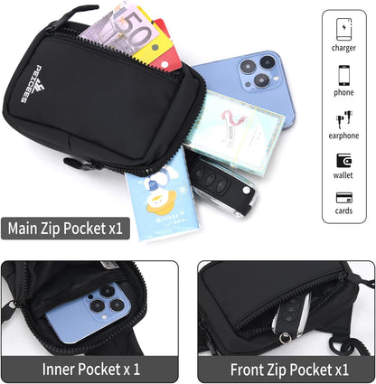 Small Crossbody Bag for Men Women Mini Sling Bag Travel Running Phone Daypack Cross Body Shoulder Bags with Keyholder