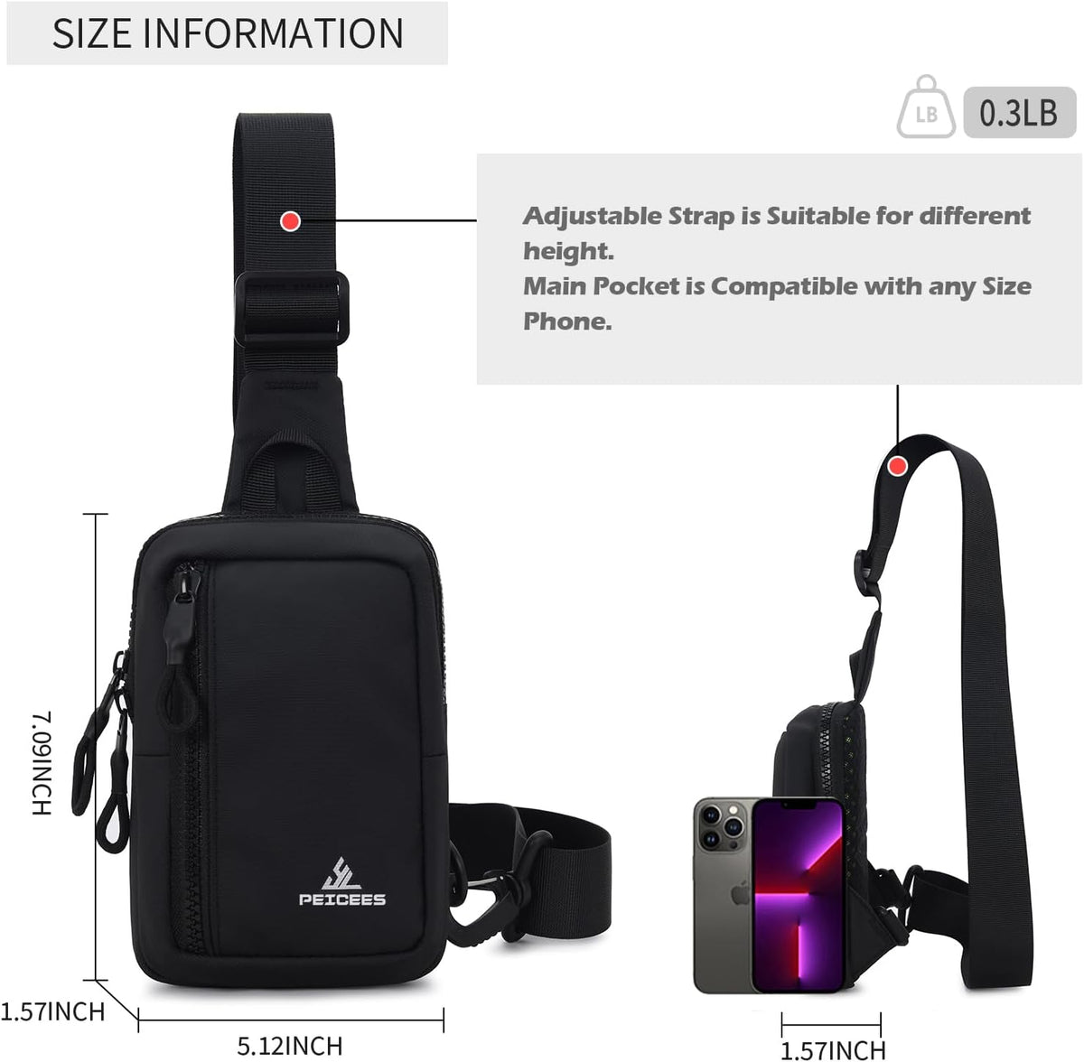 Small Crossbody Bag for Men Women Mini Sling Bag Travel Running Phone Daypack Cross Body Shoulder Bags with Keyholder