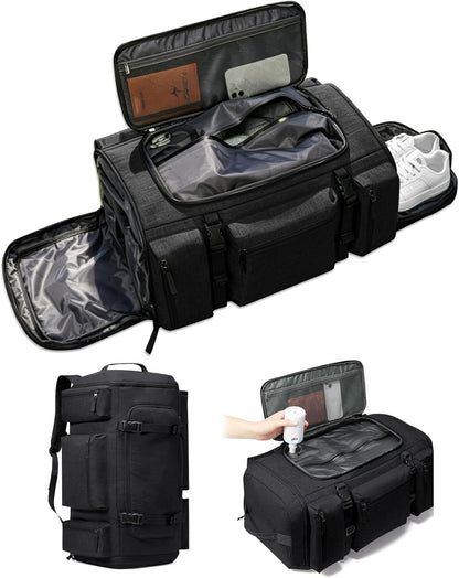 Vacuum Backpack Travel with Pump,Water Resistant Airbag Travel Backpack,Personal Item Carry on Backpacks Flight Approved 18x14x8 inches,Laptop Backpacks,Black