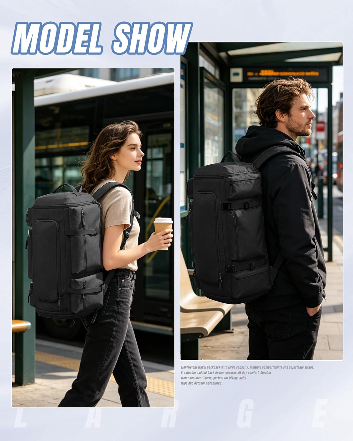 Vacuum Backpack Travel with Pump,Water Resistant Airbag Travel Backpack,Personal Item Carry on Backpacks Flight Approved 18x14x8 inches,Laptop Backpacks,Black