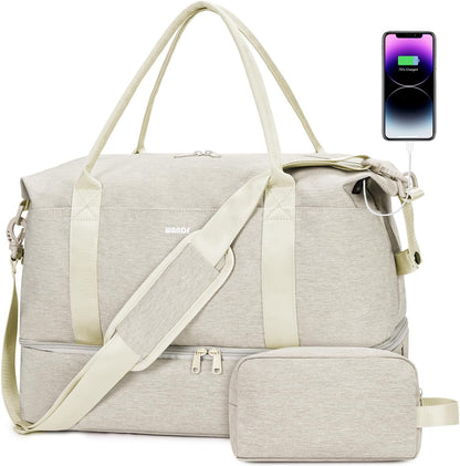 Personal Item Travel Bag, Carry On Weekender Bag for Women | 18x14x8 inches, Frontier Underseat Fit, Shoe Compartment, Weekend Overnight Trips