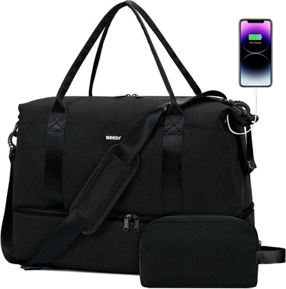 Personal Item Travel Bag, Carry On Weekender Bag for Women | 18x14x8 inches, Frontier Underseat Fit, Shoe Compartment, Weekend Overnight Trips