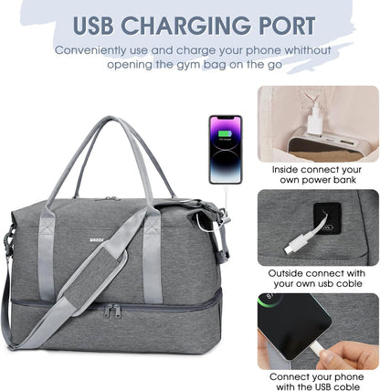 Personal Item Travel Bag, Carry On Weekender Bag for Women | 18x14x8 inches, Frontier Underseat Fit, Shoe Compartment, Weekend Overnight Trips