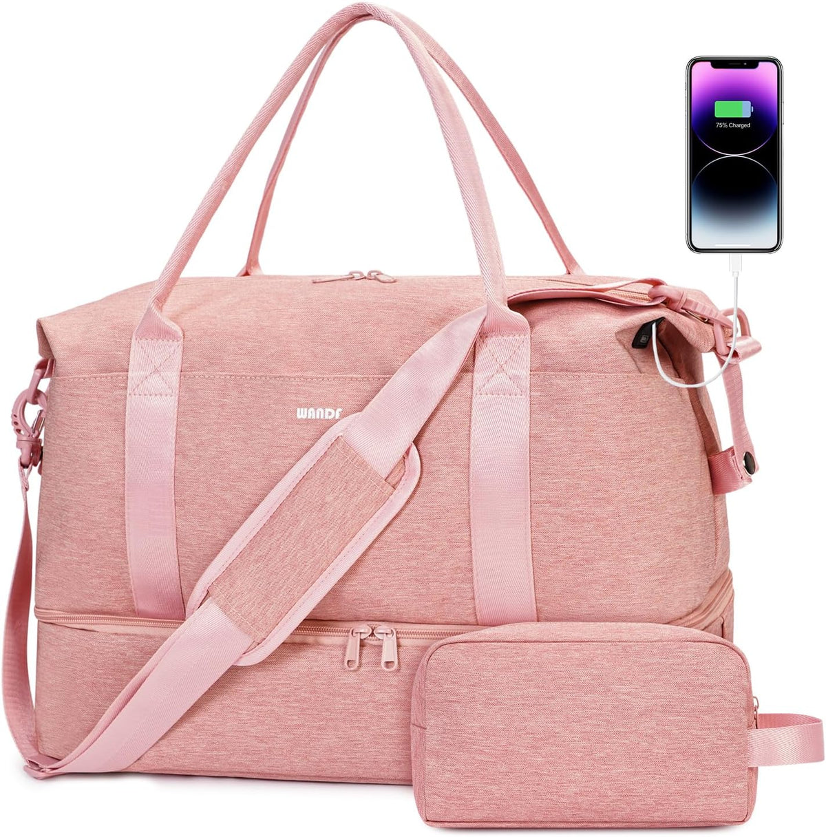 Personal Item Travel Bag, Carry On Weekender Bag for Women | 18x14x8 inches, Frontier Underseat Fit, Shoe Compartment, Weekend Overnight Trips