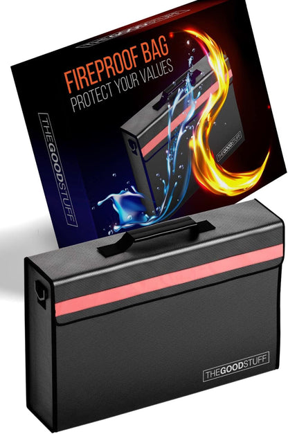 Fireproof Document Bag Envelope Size: 8" x 5" [2000°F Rated] Fireproof Cash Bags with Zipper Small Water and Fire Resistant Money Bag for Cash Storage, Fireproof Bags for Cash Fire Proof