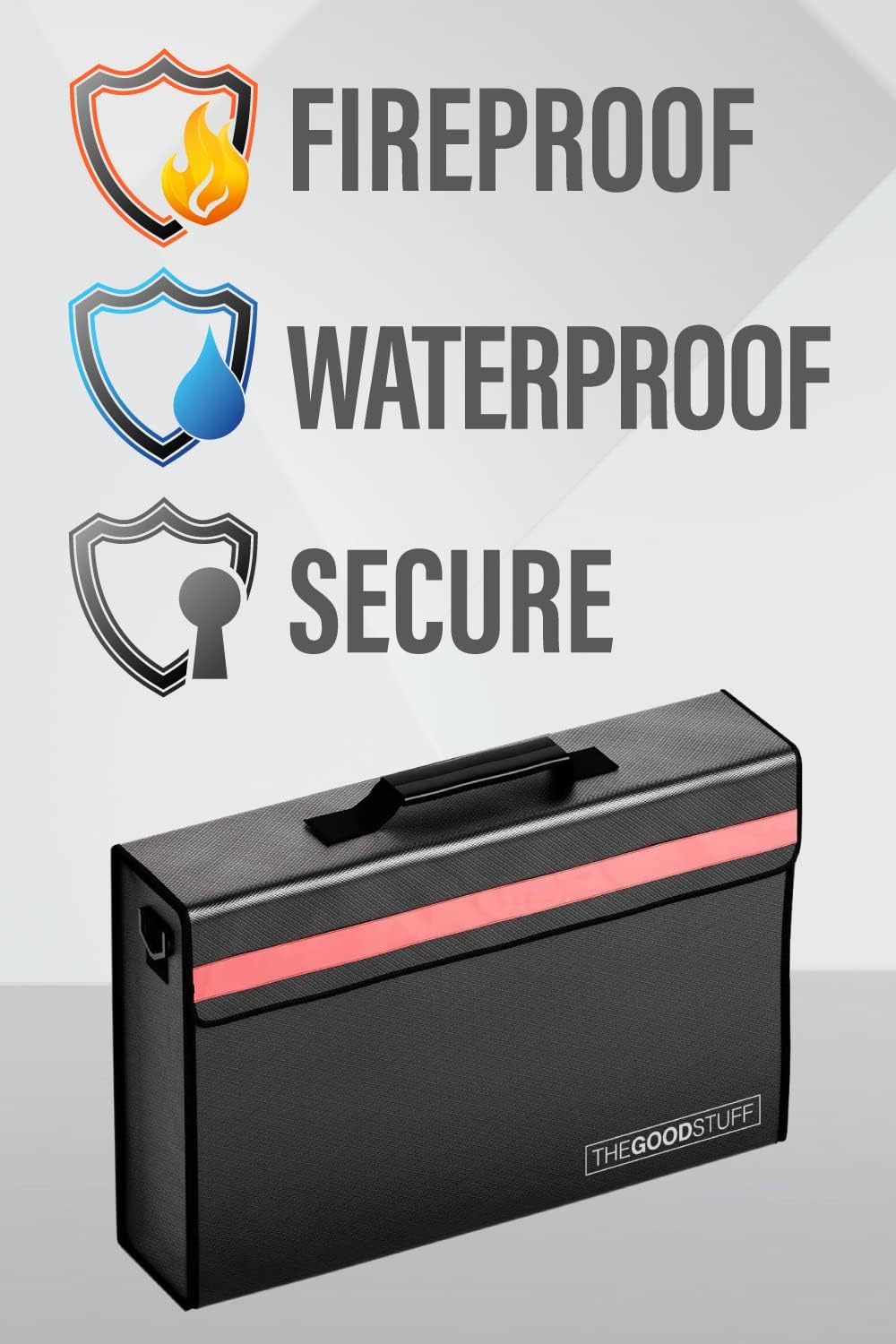 Fireproof Document Bag Envelope Size: 8" x 5" [2000°F Rated] Fireproof Cash Bags with Zipper Small Water and Fire Resistant Money Bag for Cash Storage, Fireproof Bags for Cash Fire Proof