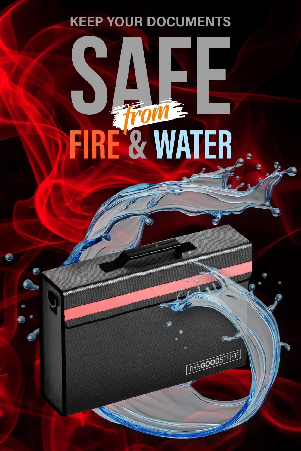 Fireproof Document Bag Envelope Size: 8" x 5" [2000°F Rated] Fireproof Cash Bags with Zipper Small Water and Fire Resistant Money Bag for Cash Storage, Fireproof Bags for Cash Fire Proof