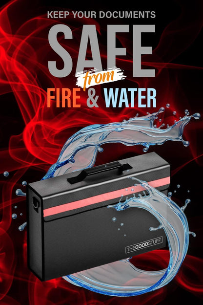 Fireproof Document Bag Envelope Size: 8" x 5" [2000°F Rated] Fireproof Cash Bags with Zipper Small Water and Fire Resistant Money Bag for Cash Storage, Fireproof Bags for Cash Fire Proof