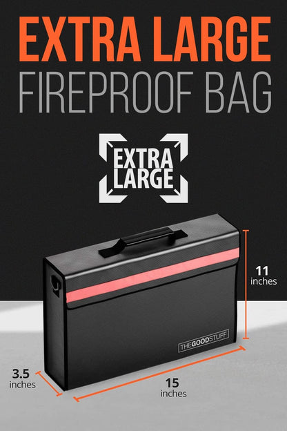 Fireproof Document Bag Envelope Size: 8" x 5" [2000°F Rated] Fireproof Cash Bags with Zipper Small Water and Fire Resistant Money Bag for Cash Storage, Fireproof Bags for Cash Fire Proof