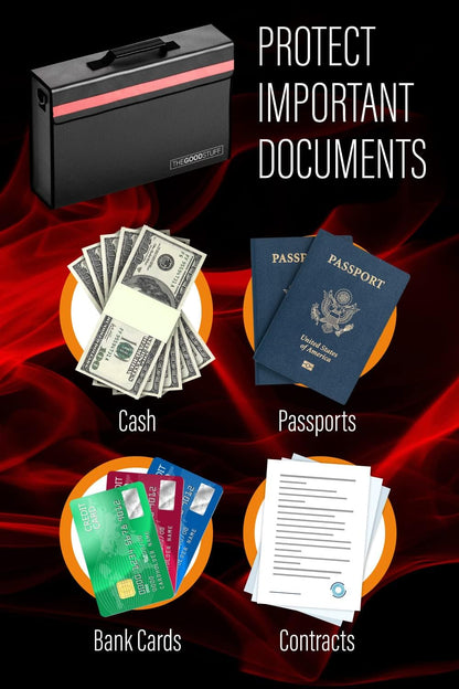 Fireproof Document Bag Envelope Size: 8" x 5" [2000°F Rated] Fireproof Cash Bags with Zipper Small Water and Fire Resistant Money Bag for Cash Storage, Fireproof Bags for Cash Fire Proof