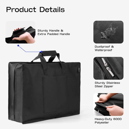 Shoe Bag for Travel with Handle, Travel Shoe Organizer Portable Luggage Shoe Storage Bag, Shoe Bags for Packing in Suitcase (Black)