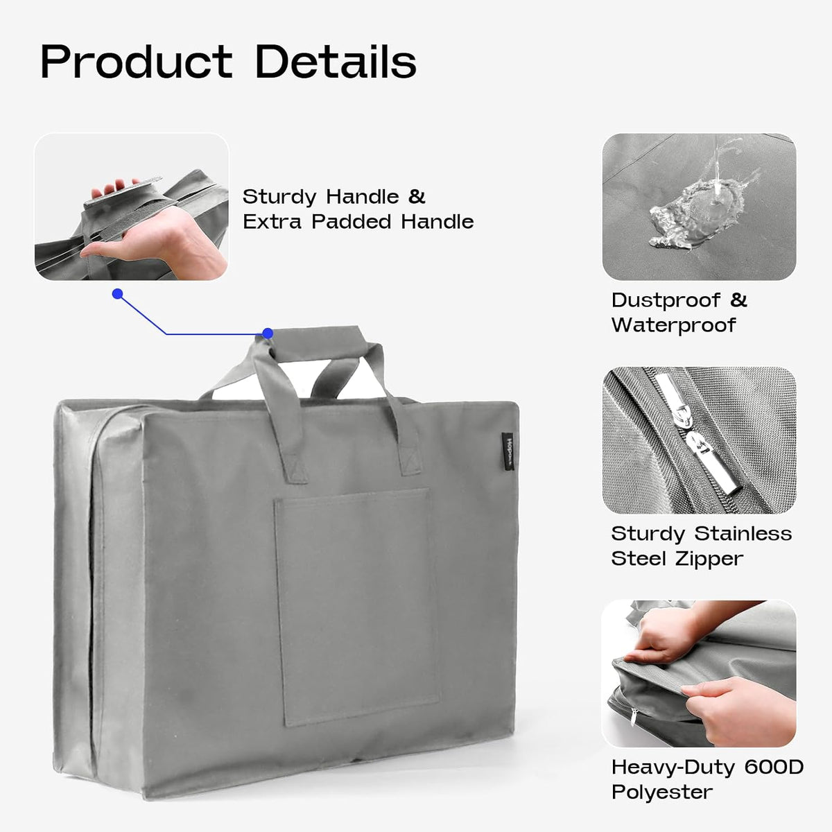Shoe Bag for Travel with Handle, Travel Shoe Organizer Portable Luggage Shoe Storage Bag, Shoe Bags for Packing in Suitcase (Black)