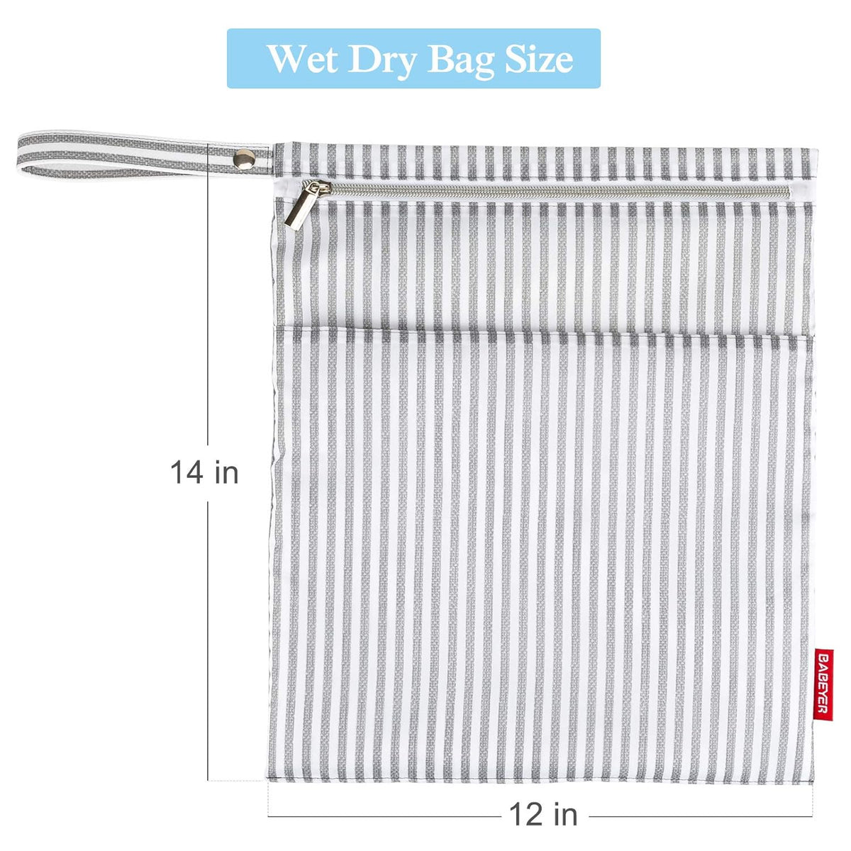 2Pcs Wet Dry Bags for Baby Cloth Diapers Waterproof Washable Reusable with Two Zipper Pockets for Dirty Gym Clothes, Travel, Beach Pool Daycare Soiled baby Accessories