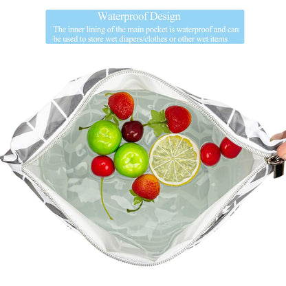 2Pcs Wet Dry Bags for Baby Cloth Diapers Waterproof Washable Reusable with Two Zipper Pockets for Dirty Gym Clothes, Travel, Beach Pool Daycare Soiled baby Accessories