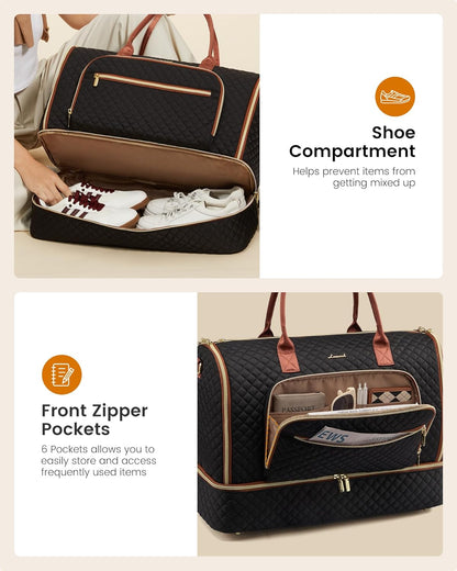 Convertible Travel Duffle Bag for Women Men, Garment Bag for Travel, Quilted Overnight Weekender Carry On Duffel Bags for Airplane, Suit Bags for Trip, Business