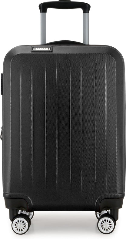 Expandable Hardside Spinner Luggage, Black, 21" Carry-on
