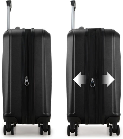 Expandable Hardside Spinner Luggage, Black, 21" Carry-on