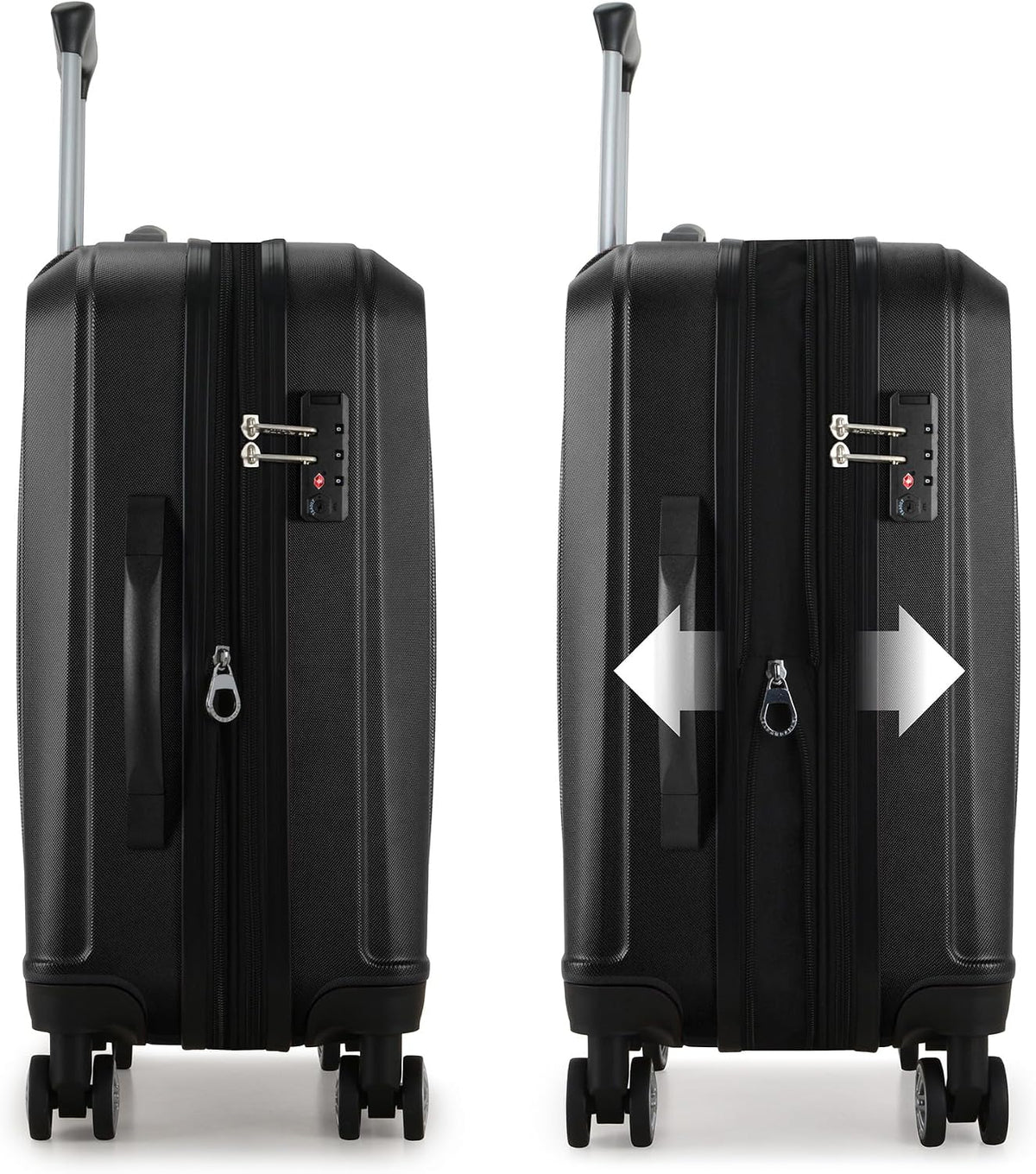 Expandable Hardside Spinner Luggage, Black, 21" Carry-on