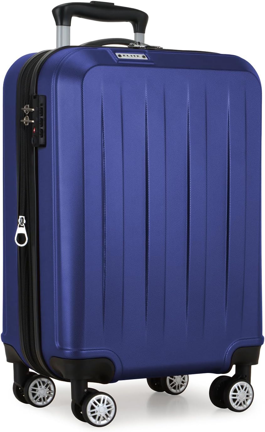 Expandable Hardside Spinner Luggage, Black, 21" Carry-on