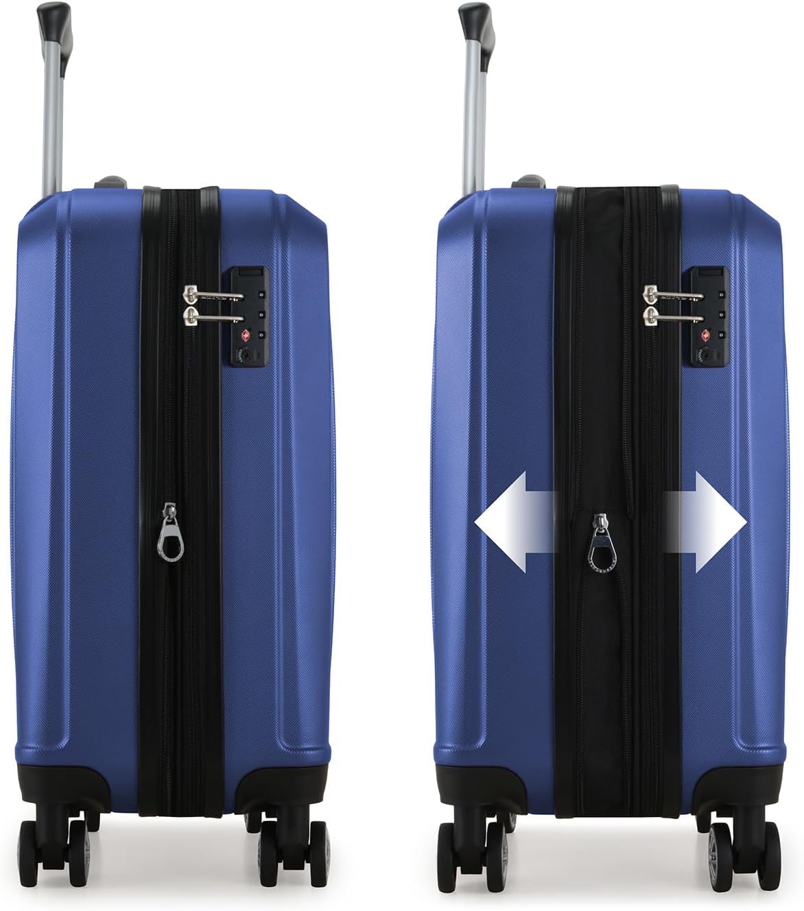 Expandable Hardside Spinner Luggage, Black, 21" Carry-on