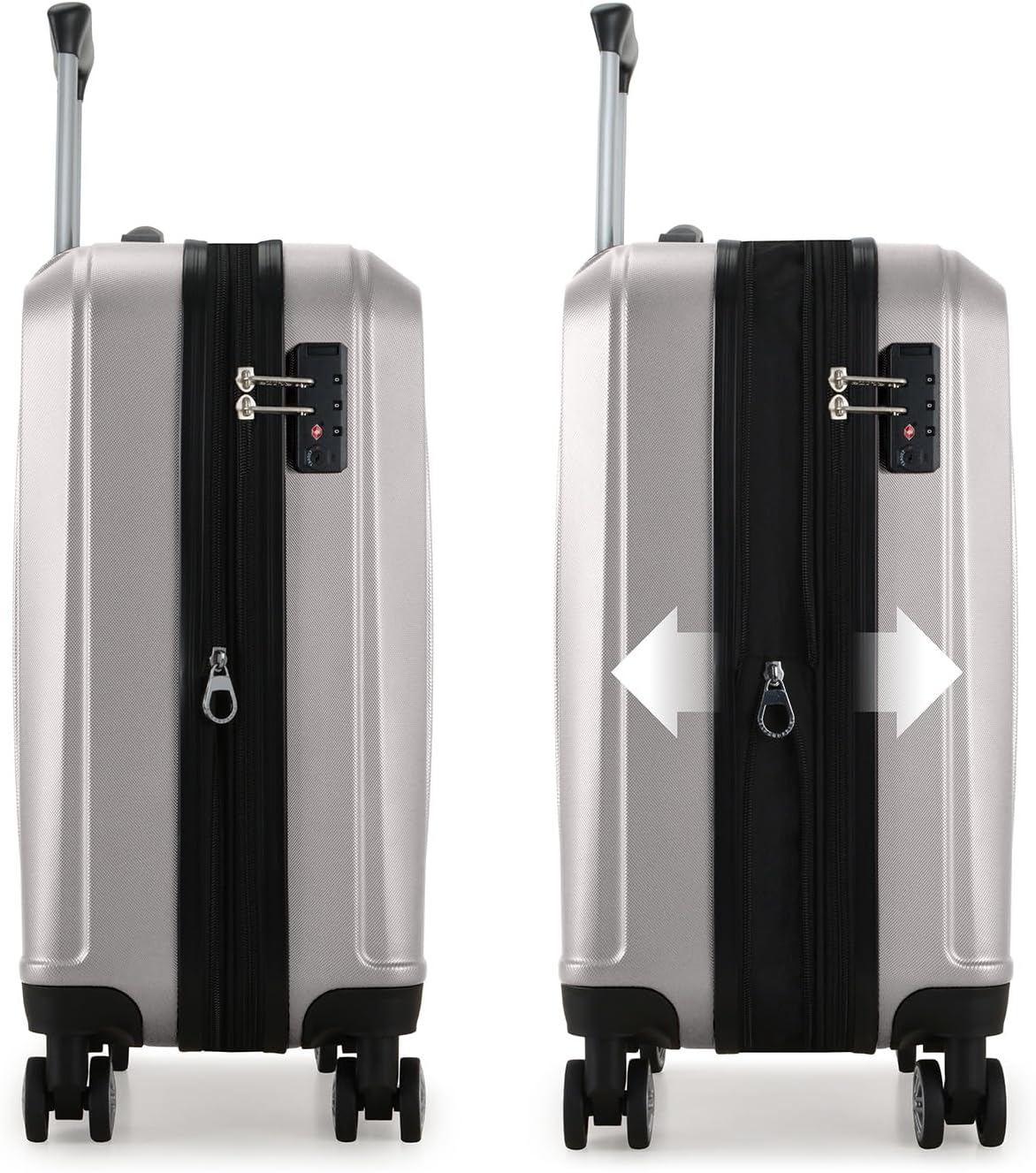 Expandable Hardside Spinner Luggage, Black, 21" Carry-on