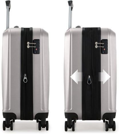 Expandable Hardside Spinner Luggage, Black, 21" Carry-on