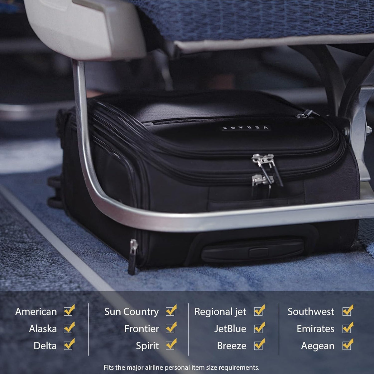 Underseat Carry On Luggage with Wheels, 14.5-Inch Spinner Small Suitcase, Softside Lightweight Travel Bag for Men and Women, Airplane Carry On Bag, Black